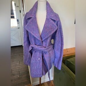 NWT Boston Proper Purple Teddy Jacket